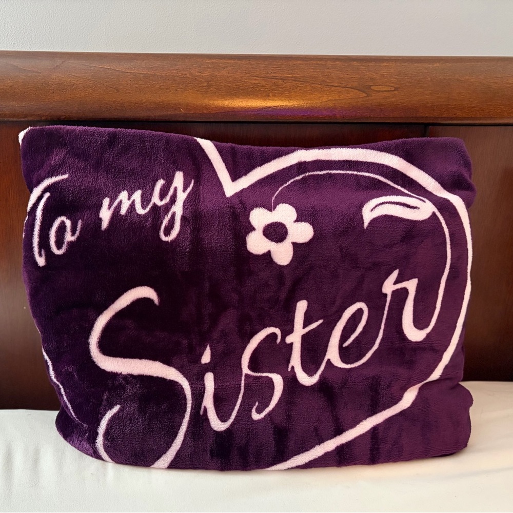 Purple and White Sister Throw Blanket